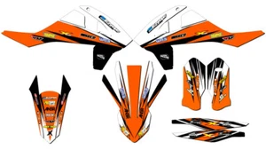 2016 ALL EXCEPT 250 SX VELOCITY Orange Senge Graphics Kit Compatible with KTM - Foto 1 di 4