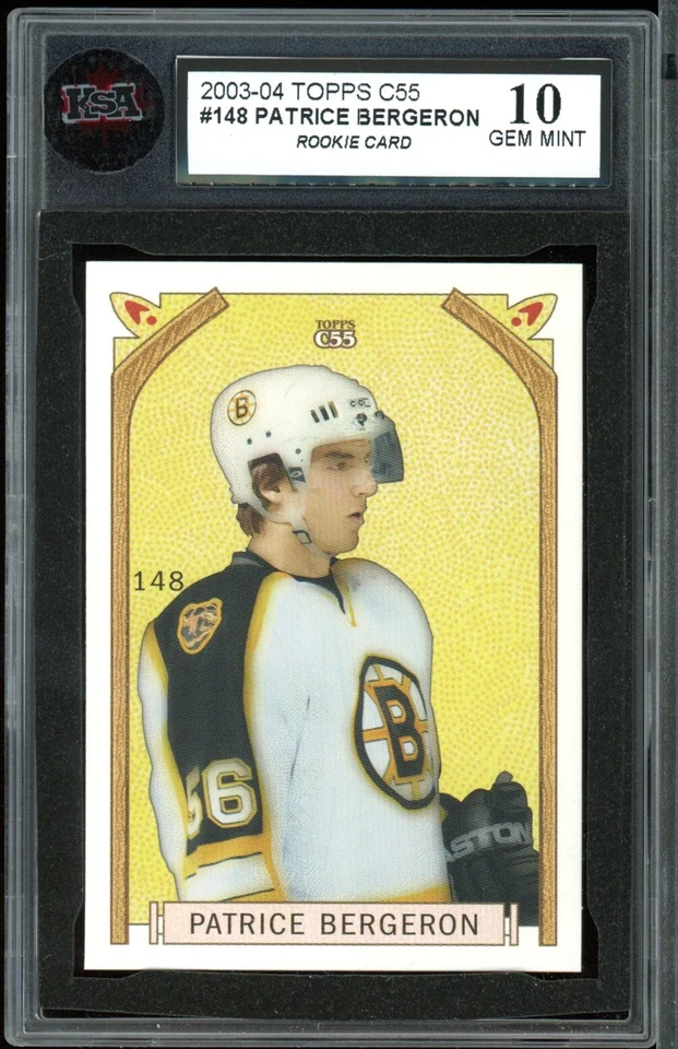 2003-04 Topps C55 #148 Patrice Bergeron Rookie Card KSA 10 Gem Mint - Image 1 of 2