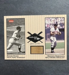 2002 Greats Dueling Duos Single Memorabilia Brooks Robinson Roger Maris Relic - Picture 1 of 2