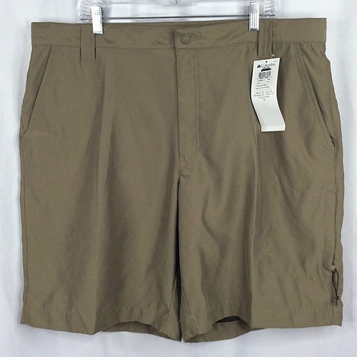 Pantaloncini Columbia GRT da uomo nuovi con etichette taglia 42 chino davanti piatto escursionismo outdoor marrone