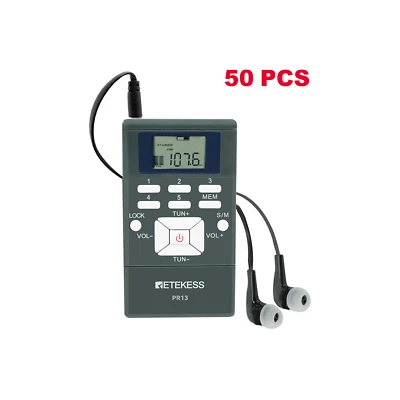 PR13 Pocket FM Radio 50 Mini Stereo Receivers for Wireless Tour Guide System - Image 1 of 4