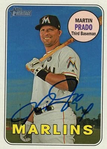 Miami Marlins Martin Prado Signed Trading Card 2018 Topps Heritage #137 COA - Picture 1 of 1