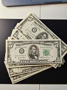 1950 $5 DOLLAR FEDERAL RESERVE GREEN SEAL NOTE 1 note per purchase Uncirculated - Picture 1 of 4