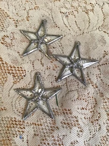3 Beveled Clear Glass STAR Suncatchers / Christmas Ornaments- Handcrafted 3x3” - Picture 1 of 5