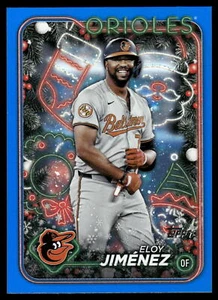 2024 Topps Holiday ELOY JIMENEZ Blue Metallic Glitter #H196 - Picture 1 of 2