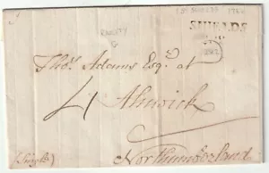 1788 SOUTH SHIELDS SELTEN 1. TYP MILEAGE R ILDERTON TO THOMAS ADAMS ALNWICK E/L - Bild 1 von 2