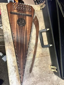 Vintage Hollow Bowed Psaltery Wood String Instrument & case - Picture 1 of 5