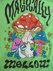 Magically Mellow Mushroom Green T-Shirt Size Large Magic Shroom Psychedelic Trip