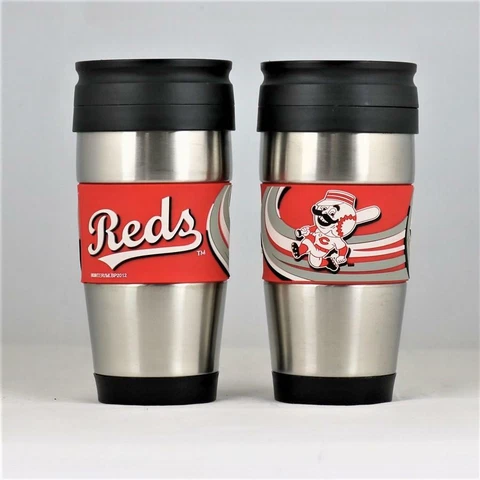 Cincinnati Reds MLB Licensed 15oz Stainless Steel Tumbler w/ PVC Wrap Cover