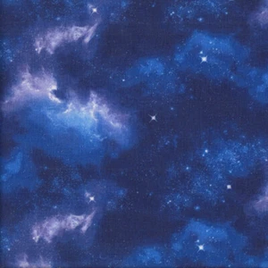 Night Sky on Royal Blue Galaxy Stars Quilting Fabric 1/2 Metre - Picture 1 of 1