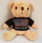Jay Joshua Teddy Bear Plush Brown New York T-shirt w/USA Flag in Studs 8X8X6"