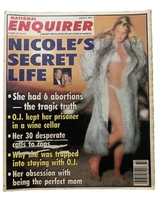 National Enquirer Magazine August 9 1994 Nicole Brown Secret Life O.J. Simpson - Picture 1 of 2