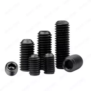 3 mm M3 Sechskant-Steckschlüsselsatz Schraube Cup Punkt Gewindeschraube schwarz 12,9 legierter Stahl DIN916 - Bild 1 von 8