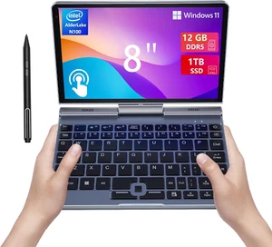 8 Inch Mini Laptop HD Touchscreen Portable 2-In-1 Computer,Windows 11 Pro Sma... - Picture 1 of 12
