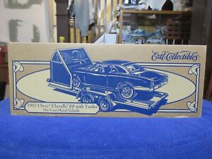 1:24 Ertl Collectibles 1967 Chevy Chevelle SS with Race Trailer 19225 YELLOW