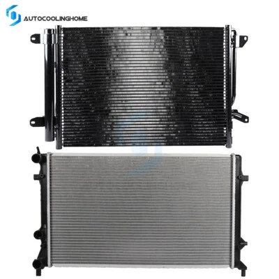 Radiator And AC Condenser For 2013-2014 Volkswagen Beetle 2011-2014 2015 Jetta - Image 1 of 4
