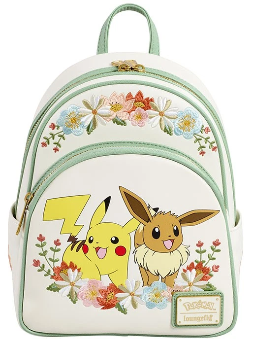 FUNKO Loungefly Mini Zaino Pokemon Pikachu & Eevee w/Flower - Imagen 1 de 4
