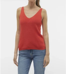 Vero Moda VMNEWLEXSUNSHINE Top, Coral/MetallicThread Size XS/UK6 Free P&P #cool - Picture 1 of 11