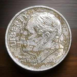 2021-D Roosevelt Dime Mint Error, Grease, Alloy Mix, Plating, Rim MINT ERROR DDR - Picture 1 of 17