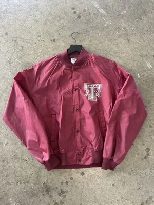 Vintage Texas A&M Aggie Windbreaker Bomber  Jacket Made In USA Small chalk line - Image 1 of 4