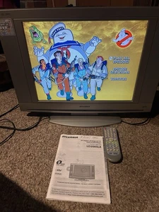 Vintage Sylvania Flat Screen Tv dvd Player combo Retro Gaming w Remote VIDEO - Picture 1 of 24