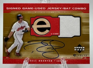 2001 Upper Deck Evolve - Russell Branyan #JB-RB Game Used Jersey Bat Relic Auto - Picture 1 of 2