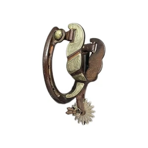 Ornate Spur Horseshoe Door Knocker Rustic Finish Country & Western 6.5" High - Picture 1 of 6