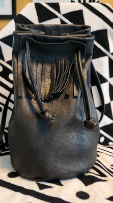 Дерево Fairfax 100% грубой огранки шагреневой кожи черный ведро богемное сумочка сумка  - Изображение 1 из 4