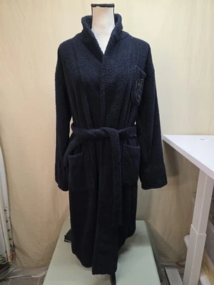 Bata de tela de rizo vintage Victoria's Secret negra años 90 para mujer talla XS/S Foto 1 de 4