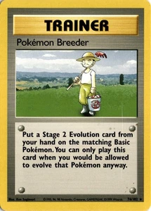 Pokémon Pokemon Breeder Base Set Unlimited 076/102 Rare Light Play LP Card Scan - Picture 1 of 2