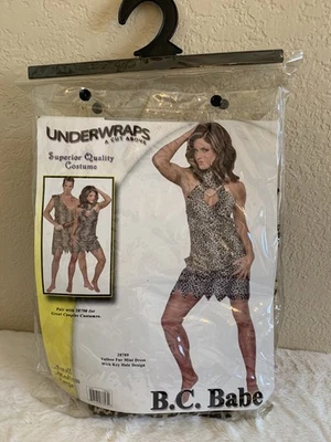 B.C. Babe Sexy Cavewoman Costume Leopard Print Faux Fur Halter Dress w/Extras M - Image 1 of 4