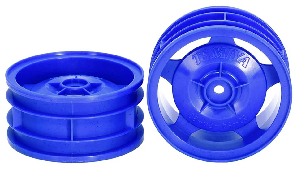 Tamiya Hop-Up Options No. 1681 4WD Buggy Front Star Dish Wheels, Blue (54681-000 - Image 1 of 1