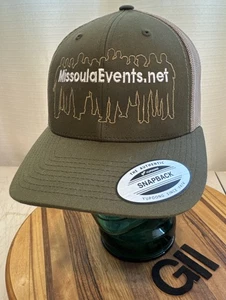 NWOT MISSOULA EVENTS NET, GREEN & TAN MESH BACK HAT. NEVER WORN. G11 - Picture 1 of 3