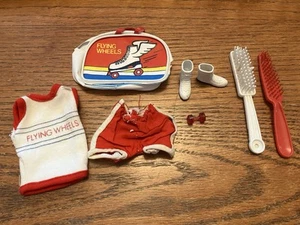 Vintage Mini Mod Barbie Doll Clone Roller Skating Flying Wheels Outfit Set 1982 - Picture 1 of 4