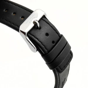 14mm ECHTLEDER UHRENARMBAND LÄNGENGRAD SCHWARZ mit EDELSTAHL-DORNSCHLIßE + NEU + - Bild 1 von 7