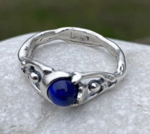 Anillo Bailarina Luna Diosa .925 PLATA ESTERLINA Talla 7 Natural Lapislázuli Gema EE. UU. - Imagen 1 de 12