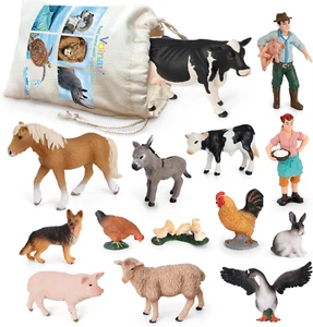 Farm Animal Toys Figurines 14PCS Barn Figures for Toddlers Kids Preschool Educat - Picture 1 of 6