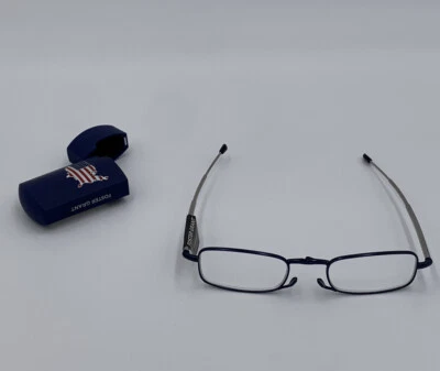 Gafas de lectura plegables para lectores Foster Grant GIDEON en estuche con bandera americana, azules Foto 1 de 4
