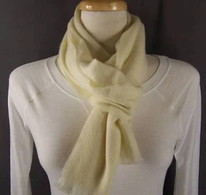 Creme Off White glatt Flachstrick Wolle Touch Feel Schal 56" lang Winter Halstuch weich - Bild 1 von 4