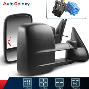 Pair Power Heated Tow Mirrors For 03-06 Chevy Silverado Tahoe GMC Sierra Yukon - Picture 1 of 11