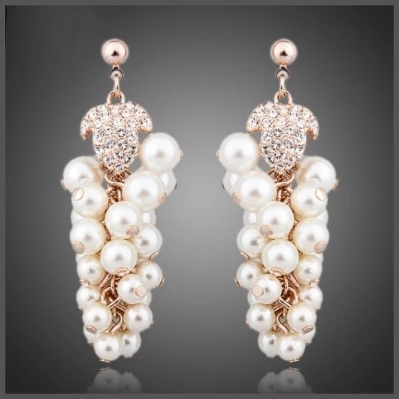 Made With Swarovski Crystals The Natania Grape Statement Earrings S6 - Image 1 of 3