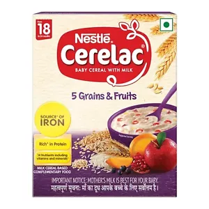 CERELAC Nestle Baby Cereal With Milk , 5 Grains & Fruits ,Stage 5, From 18 To 24 - Picture 1 of 1