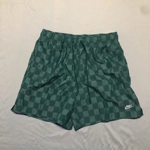 NWT Nike Sportswear Men's Club Flow Checkers Shorts Green Size Medium - Picture 1 of 8