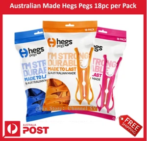 New Australian Made Hegs Pegs Clothes Pegs Heavy Duty Dual-Hook 18pc + Free Ship - Picture 1 of 4