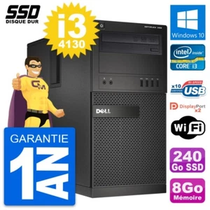PC tour DELL OptiPlex XE2 Intel Core i3-4130 RAM 8Go SSD 240Go Windows 10 Wifi - Imagen 1 de 8