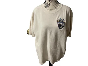 VTG Disney Team Mickey And Friends Embroidered Shirt Size Large Off White RARE - Picture 1 of 14