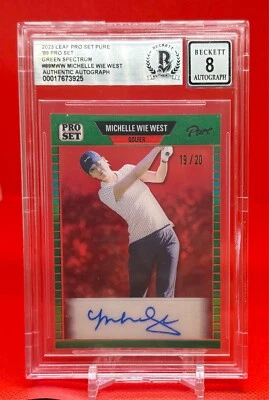 Michelle Wie⛳2023 Leaf Pro Set Pure #89-MWW  ✏️Auto Clear Green Spectrum  /20; - Image 1 of 2