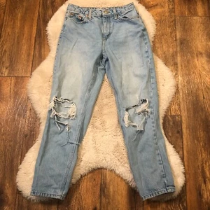 Topshop Distressed Denim Jeans Straight Leg Light Wash Damen 26 - Bild 1 von 5