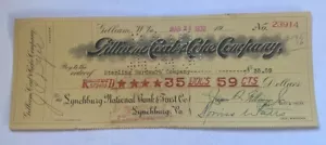 Vintage 1930 Bankscheck ~ Gilliam Coal & Coke Company West Virginia Lynchburg VA - Bild 1 von 2