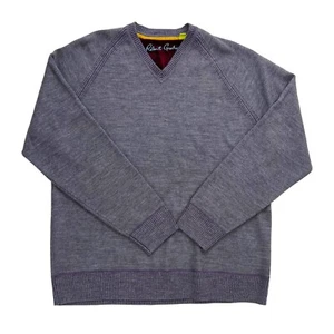Robert Graham Purple Wool/Cashmere Sweater Men’s Size L Large Long Sleeve V-Neck - Picture 1 of 8